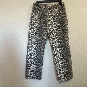 Oat New York Leopard Print Denim